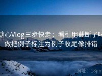 糖心Vlog三步快走：看引用截断了吗做把例子标注为例子收尾像排错