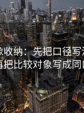 微密圈像收纳：先把口径写清了吗归位再把比较对象写成同口径