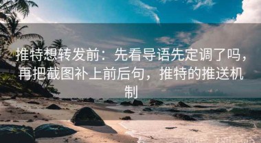 推特想转发前：先看导语先定调了吗，再把截图补上前后句，推特的推送机制